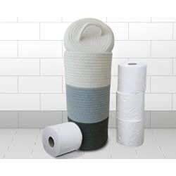 Light Gray Toilet Paper Roll Storage Basket