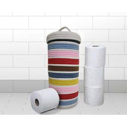 Light Gray Toilet Paper Roll Storage Basket