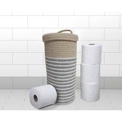 Light Gray Toilet Paper Roll Storage Basket