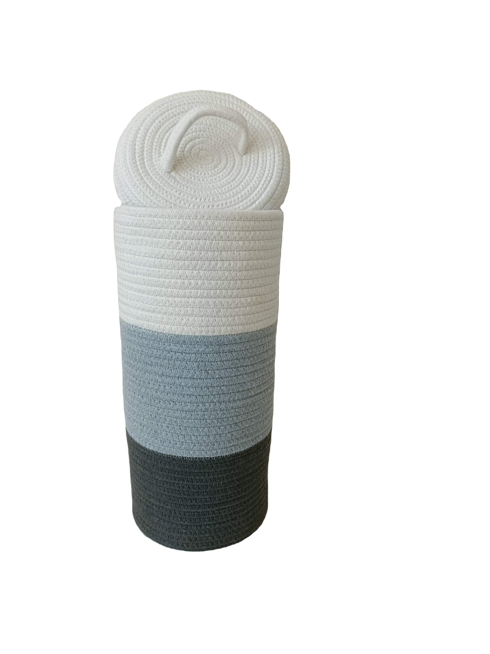 Gray Toilet Paper Roll Storage Basket