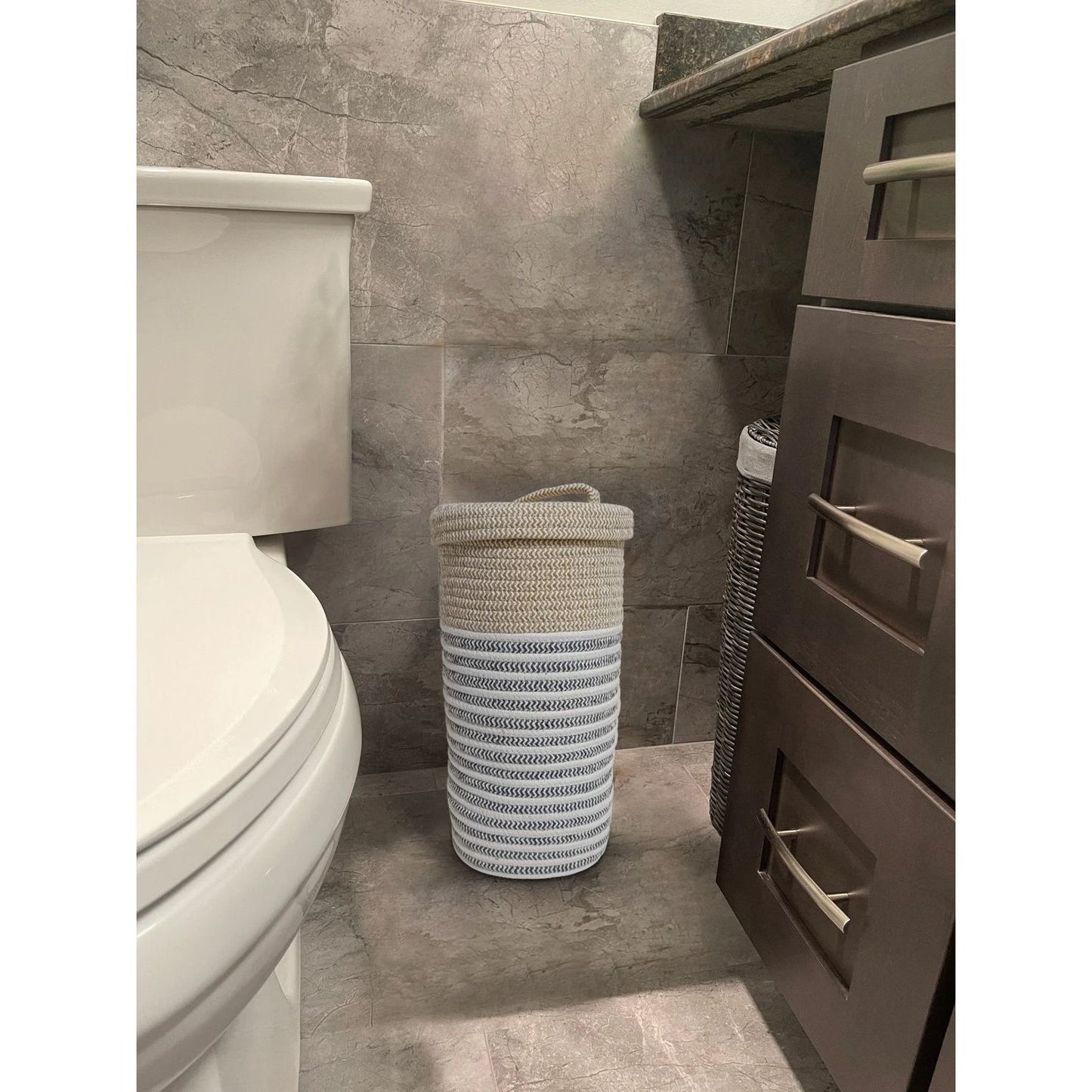 Dim Gray Toilet Paper Roll Storage Basket