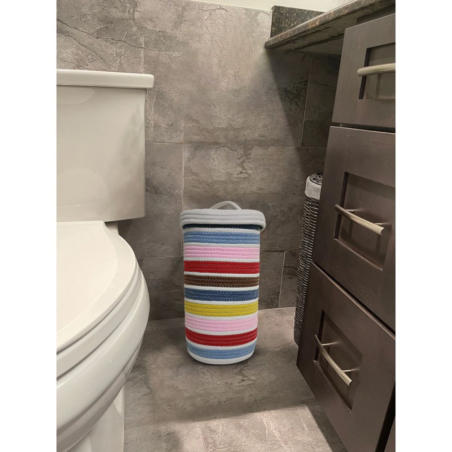 Dim Gray Toilet Paper Roll Storage Basket