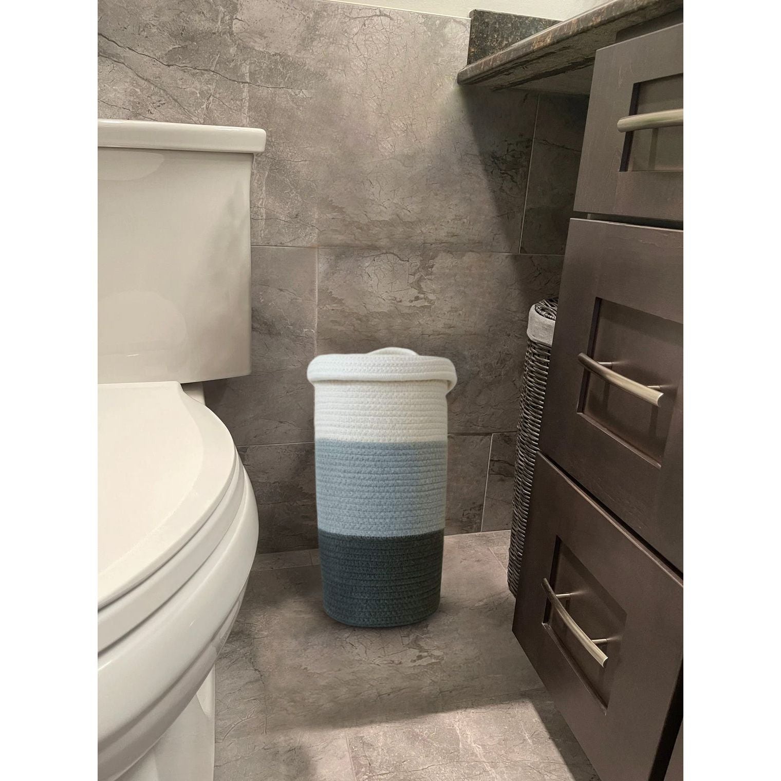 Dim Gray Toilet Paper Roll Storage Basket
